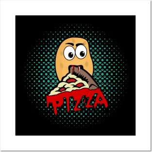 Patato vampire bloody pizza Posters and Art